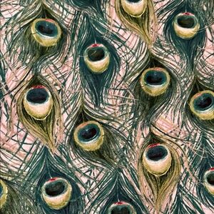 Peacock Feather Pattern Fabric - 44” x 35”